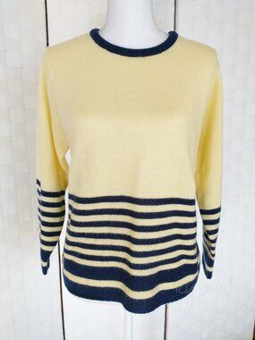 Willow Ridge Sweater Petite Small Vintage 90s Nautical Preppy Lagenlook Coastal